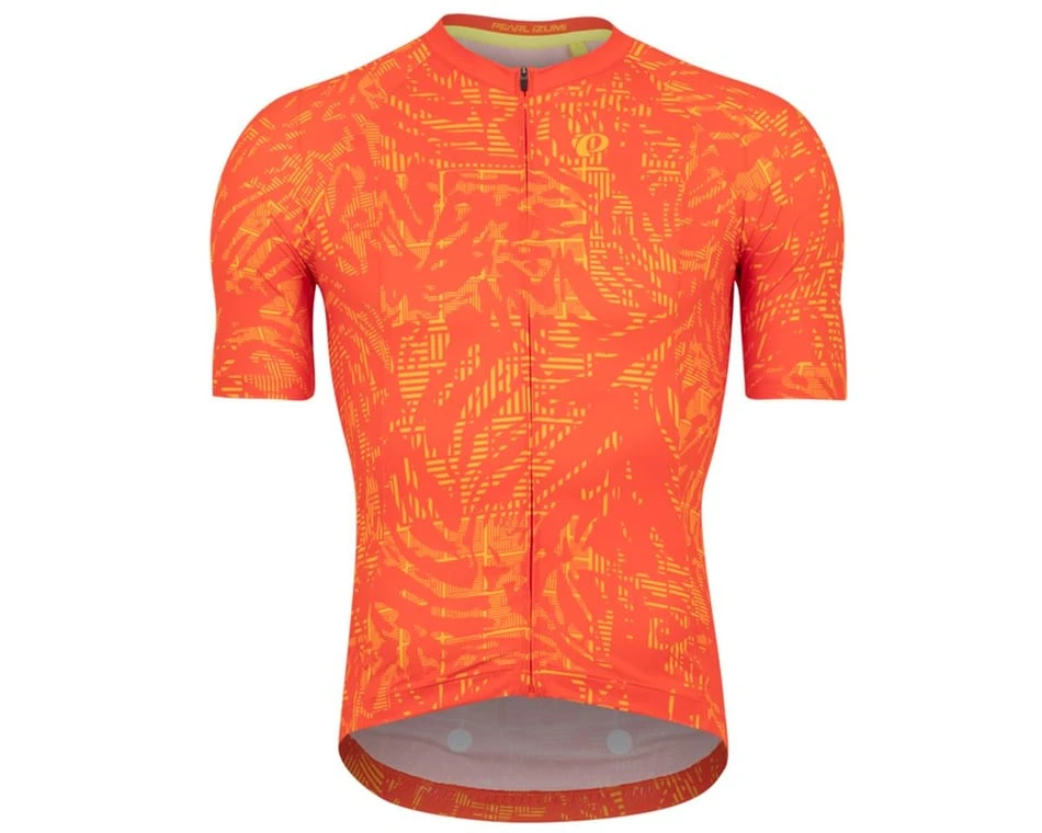 Pearl Izumi Men's Interval Short Sleeve Jersey (Solar Flare Hatch Palm) (XL) 2 Pearl Izumi Men's Interval Short Sleeve Jersey (Solar Flare Hatch Palm) (XL)